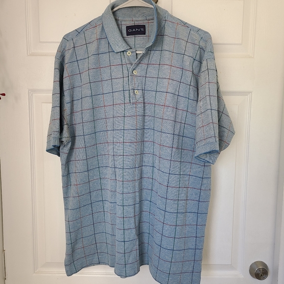 (173) Gant Men's Classic Short Sleeve Three Button Polo Shirt,Size: XXX, Blue - Picture 2 of 10